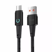 Дата-кабель Moon USB – Type-C, 66Вт, 6А, 1.2 м, черный, Deppa, крафт, Deppa 72521-OZ