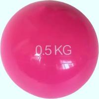 Медбол 0.5 кг. MB05 d-10см. розовый, E42014