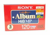 Видеокассета SONY, "Album HI-8 MP", 3P6-120HMPL, 8 мм., по 3 шт. в упаковке