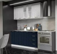 Кухонный гарнитур МДФ 1,6 м в стиле Прованс, белая акация/сапфир