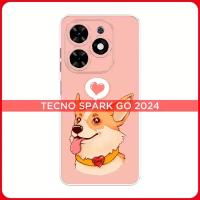 Силиконовый чехол на Tecno Spark Go 2024/Spark 20C / Текно Спарк Го 2024/Спарк 20C Корги язык