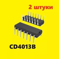 CD4013B DIP-14 микросхема (2 шт.) ЧИП аналоги, схема CD4013BE характеристики КР1561ТМ2 цоколевка DIP14 datasheet HCF40106