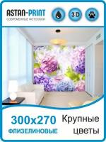 Фотообои флизелиновые Крупные цветы 300х270