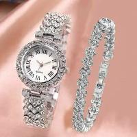 Часы женские бриллиантовое серебро наручные, бижутерные часы