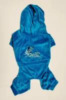 Спортивный костюм №1 для мелких пород, цвет голубой с рисунком "Далматинцы"