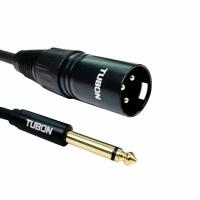 Кабель TUBON Микрофонный межблочный XLR (M) Male - 6.3 мм jack (M) OD6.0 ПВХ XMJ001 3м