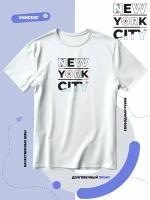 Футболка разноцветная надпись New York City-Нью-Йорк