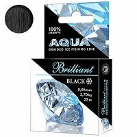 Плетеный шнур для рыбалки AQUA Black Brilliant зимний 0,06mm 25m