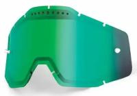 Линза 100% Racecraft/Accuri/Strata Vented Dual Pane Lens Anti-Fog Mirror Green (51006-005-02)