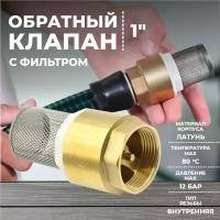 Клапан обратный 1" с сеткой (фильтром) из латуни Thermofix