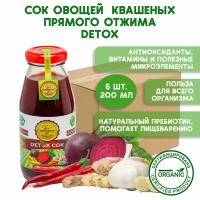 Сок Эко сок - Это сок DETOX (Детокс) очищение организма, из квашеных овощей. 0,2 л. Упаковка 6 шт