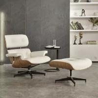 Кресло EAMES LOUNGE CHAIR и оттоманка белый цвет