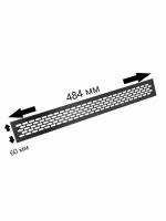 Вентиляционная решетка для подоконника, дверей, шкафов, мебели 484х60 мм, черная, алюминий, VG-60484-20, SETE