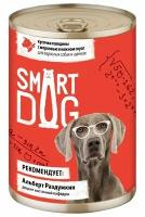 Smart Dog Консервы для взрослых собак и щенков кусочки говядины и ягненка в нежном соусе 2 шт по 240 гр(480 гр)