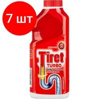 Комплект 7 штук, Средство для прочистки труб TIRET TURBO гель 500 мл