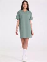 Платье - футболка женское летнее короткое оверсайз Апрель 1ЖПК3963804/ 1420/2027/*/2981/*/*/* зеленый,серый 100-164