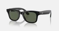 Экшн-очки с камерой Ray Ban Meta WAYFARER Shiny Black/G15 Green 601/7150 (черный/зеленый) RW4006