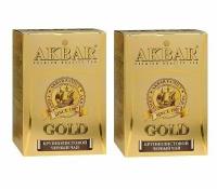 Akbar Чай черный крупнолистовой Gold, 100 г, 2 штуки