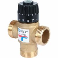 Смесительный клапан ф1" НР 35-60°C Stout (SVM-0120-166025)