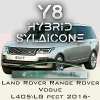 Комплект дворников 24"/600мм и 20"/500мм на Range Rover Vogue L405 LG рест. 2016- Гибридных силиконовых щеток Y8 - Направляющий замок (Guide Lock)