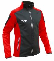 Куртка разминочная RAY модель RACE (UNI), куртка непродуваемая, черный/красный