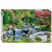 Пазлы 500 "Каскадный водопад в японском саду"