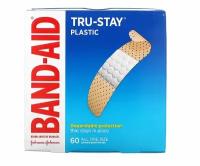 Band Aid, Tru-Stay, пластиковые пластыри, 60 шт