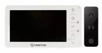 Tantos Amelie (белый) и iPanel 2+(черная) (комплект домофона с экраном 7" и вызывной панелью с широким углом обзора)