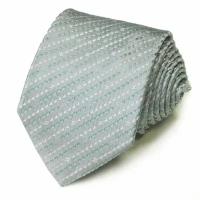 Светло-серый галстук в полосочку бирюзового и белого цветов Celine 825936