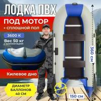 Лодка надувная под мотор с жестким дном 4 местная