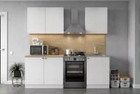 Кухонный гарнитур Hoff КГ-6, 160х214,2х60 см, цвет белый текстурный
