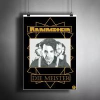 Постер плакат для интерьера "Музыка: Немецкая метал-группа Rammstein (Рамштайн). Лидер группы Тилль Линдеманн" / A3 (297 x 420 мм)