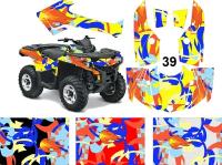 Наклейки на квадроцикл BRP Can-Am Outlander G1/G2 "Abstraction" желтые