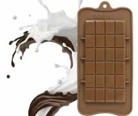 Форма кондитерская для шоколада "Плитка", молд силиконовый, цвет шоколадный, 24 ячейки, размер 22,5*10,5*0,8см