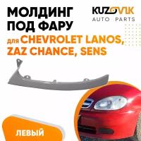 Молдинг фары левый (ресничка) для Шевроле Ланос,Chevrolet Lanos, ЗАЗ Шанс Zaz Chance, Сенс Sens накладка под фару