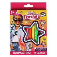 Фломастеры barbie extra 12 цветов, круглые