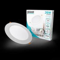 Светильник потолочный встраиваемый Downlight круг 26W 4000K 220V IP20 220*26 белый Gauss