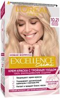 L'Oreal Paris Стойкая крем-краска для волос "Excellence", оттенок 10.21, Светло-светло русый перламутровый осветляющий