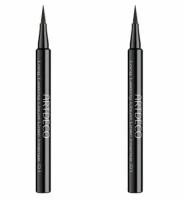 ARTDECO Подводка для век Long Lasting Liquid Liner Intense, тон 01, 0,6 мл, 2 шт