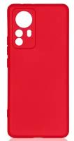 Силиконовый чехол DF для Xiaomi 12 Pro, xiOriginal-30, с микрофиброй, красный
