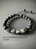 Браслет Snow Jewelry, вулканическая лава, яшма