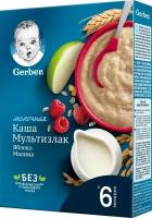 Каша Gerber Молочная мультизлаковая с Яблоком и Малиной 180г