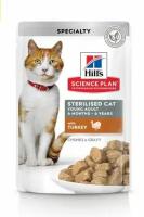 Влажный корм для кошек Hill's Sterilised Cat с индейкой, упаковка 12шт х 85 гр 604013