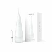 Ирригатор для полости рта ORDO Hydro Sonic Flosser White портативный с двумя насадками, 3 режима работы, резервуар на 260 мл, белый