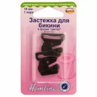 Застежка для бикини в форме цветка черный* HEMLINE 461. B