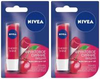 Бальзам для губ Nivea, фруктовое сияние с ароматом вишни, 4.8 г, 2 шт