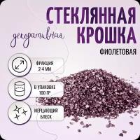 Стеклянная крошка, декоративное стекло, металлик, цвет фиолетовый (фр.2-4 мм), 100 гр, COLOR Si