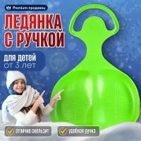 Ледянка, ледянка пластиковая, с ручкой, зеленая, 57 х 38 см