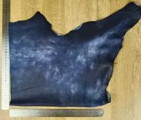 Кусок (отрез)тонкой натуральной кожи "Джинс нубук" для рукоделия, ремонта одежды, декора (0.5-0.7 мм, овчина)