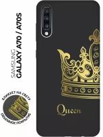 Матовый чехол True Queen для Samsung Galaxy A70 / A70s / Самсунг А70 / А70с с 3D эффектом черный